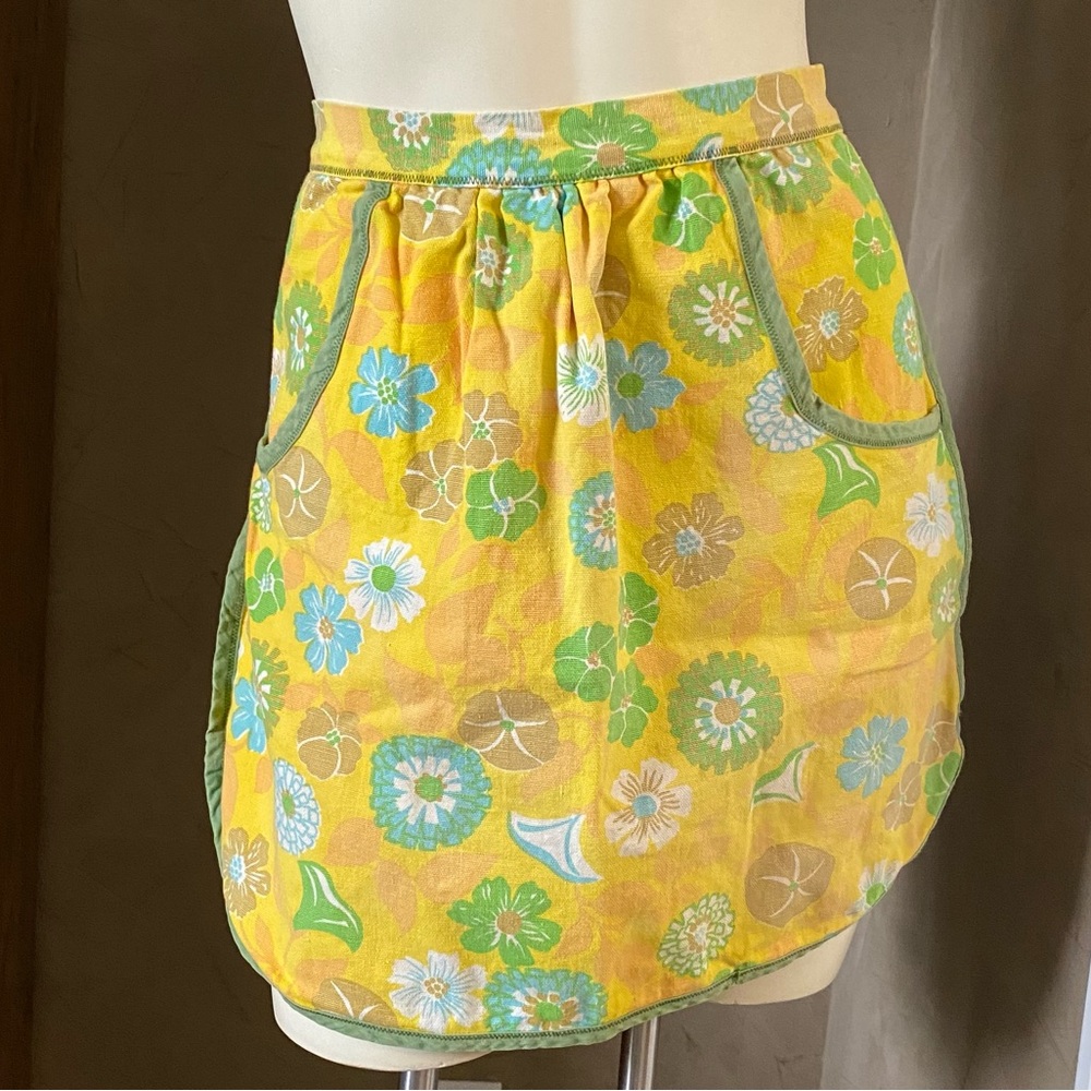 1960's Handmade Cotton Waist Apron, Mid-Century